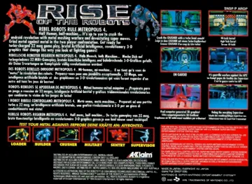 Rise of the Robots (Europe) box cover back